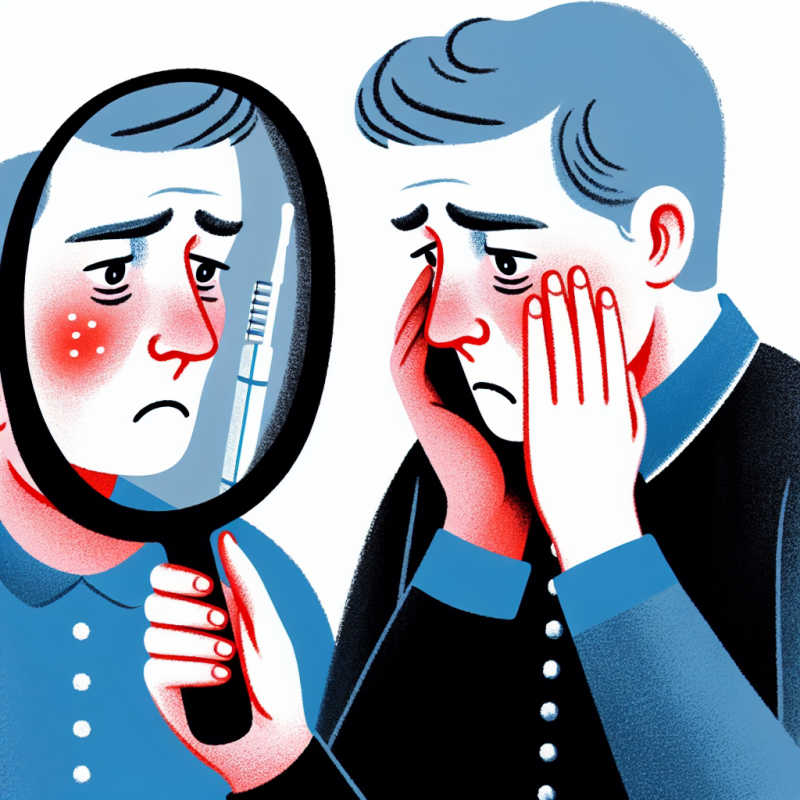 Osoba z trądzikiem różowatym, która szuka sposobów na pobycie się jego